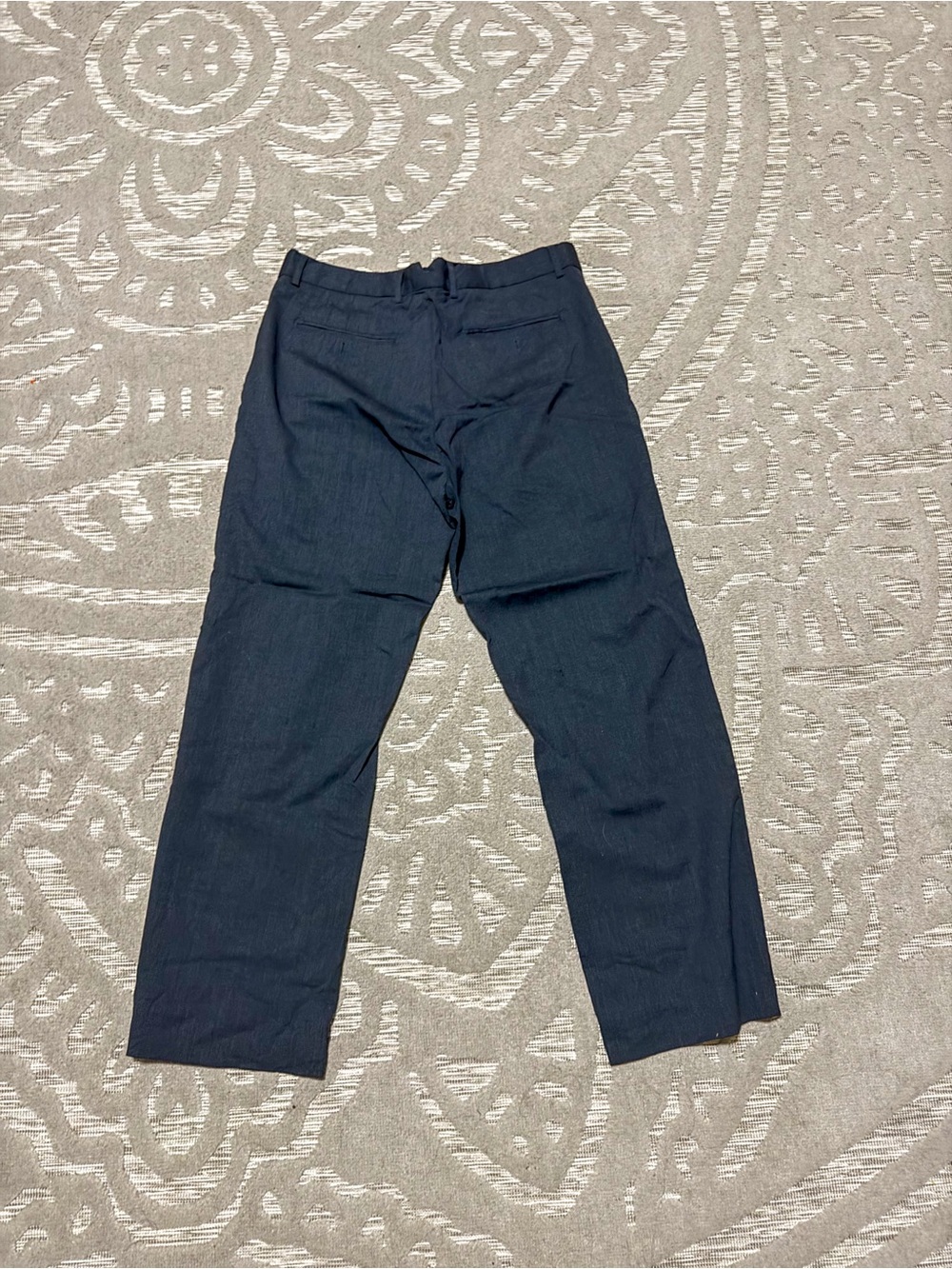Classic Straight-Leg Navy Dress Pants